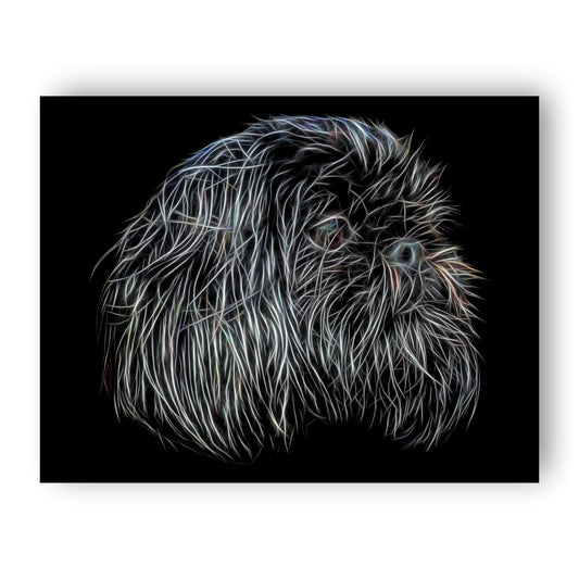 Black Shih Tzu Print with Stunning Fractal Art Design. Various Sizes Available