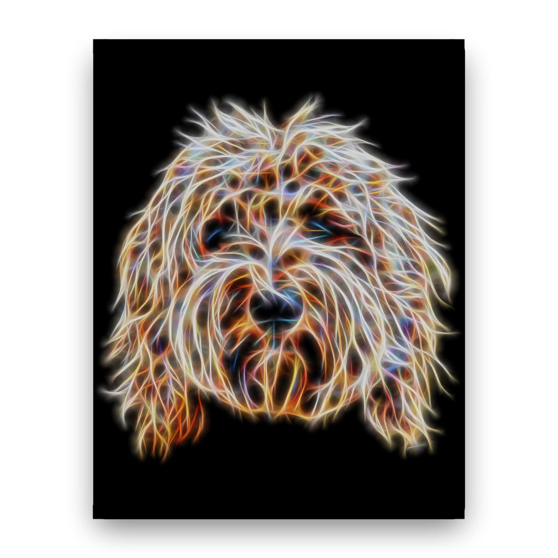 Gold Labradoodle Print with Stunning Fractal Art Design. Various Sizes Available