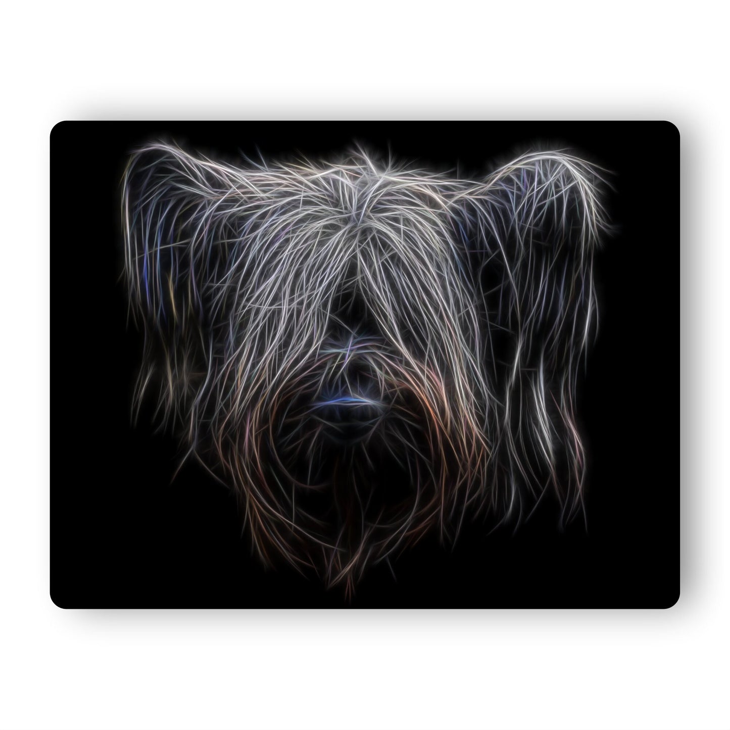 Skye Terrier Metal Wall Plaque with Stunning Fractal Art Design, Perfect Skye Terrier Owner or Dog Lover Gift.