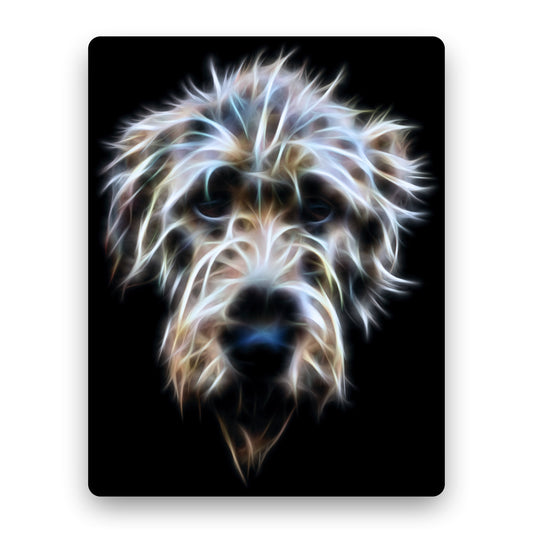 Irish Wolfhound Metal Wall Plaque with Stunning Fractal Art Design.