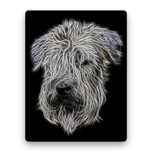 Wheaten Terrier Metal Wall Plaque with Stunning Fractal Art Design