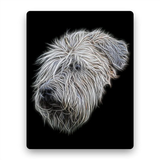 Wheaten Terrier Metal Wall Plaque with Stunning Fractal Art Design
