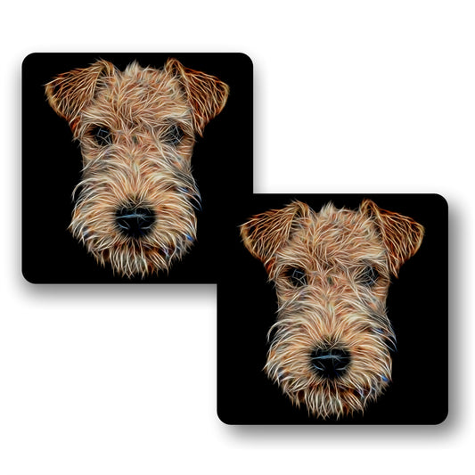 Lakeland Terrier Coasters, Set of 2, with Stunning Fractal Art Design.