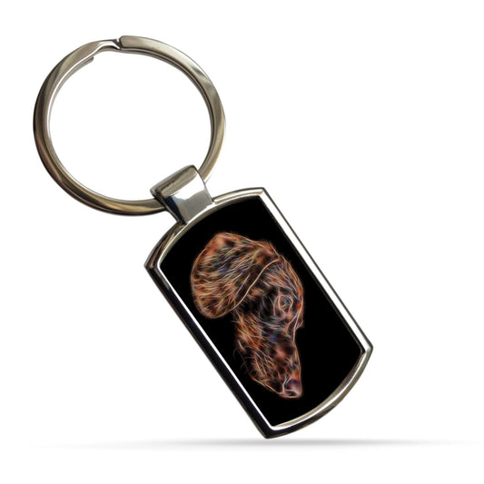 Black and Tan Dachshund Metal Rectangle Keyring