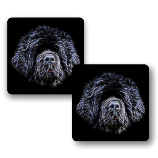 Newfoundland Coasters, Set of 2, with Stunning Fractal Art Design.