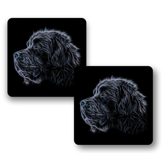 Newfoundland Coasters, Set of 2, with Stunning Fractal Art Design.