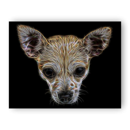 Cream Chihuahua Print with Stunning Fractal Art Design.