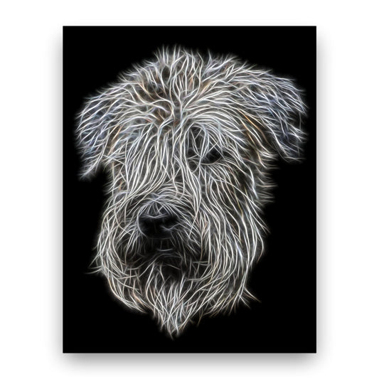 Wheaten Terrier Print with Stunning Fractal Art Design. Various Sizes Available