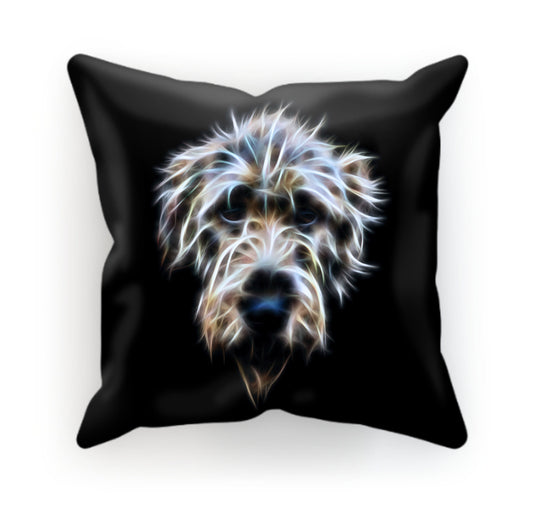 Irish Wolfhound Cushion and Insert with Stunning Fractal Art Design