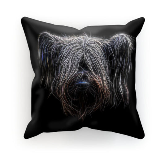 Skye Terrier Cushion and Insert with Stunning Fractal Art Design