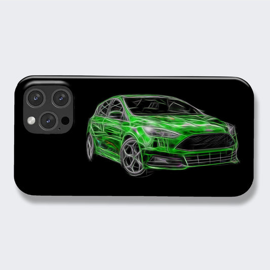 Ford Focus ST Car Phone Case with Stunning Fractal Art Design. For Samsung or iPhone including iPhone 17 and Samsung S25