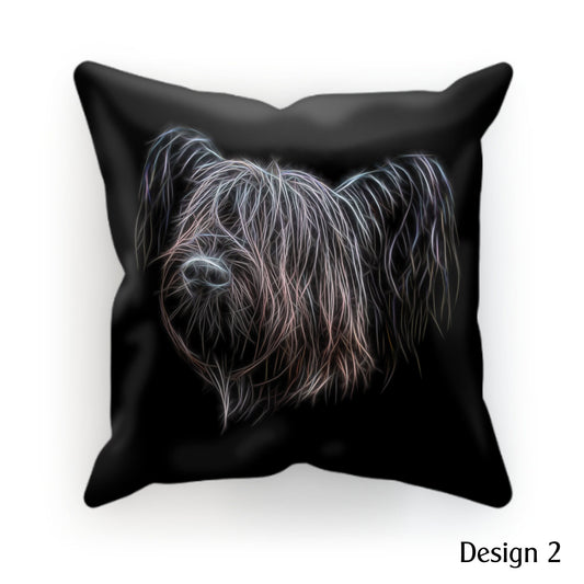 Skye Terrier Cushion and Insert with Stunning Fractal Art Design