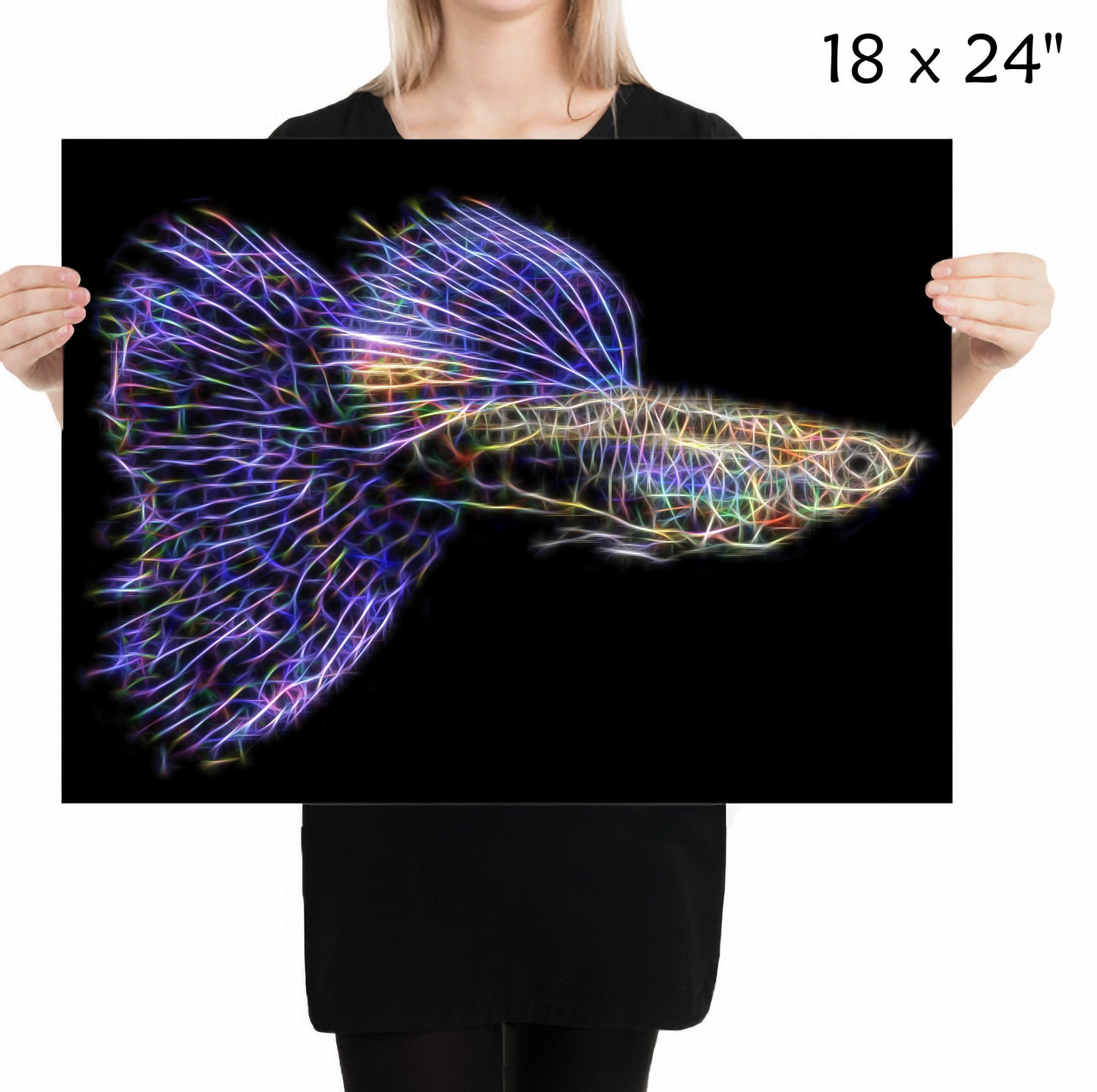 Guppy Fish Prints with Stunning Fractal Art Designs.