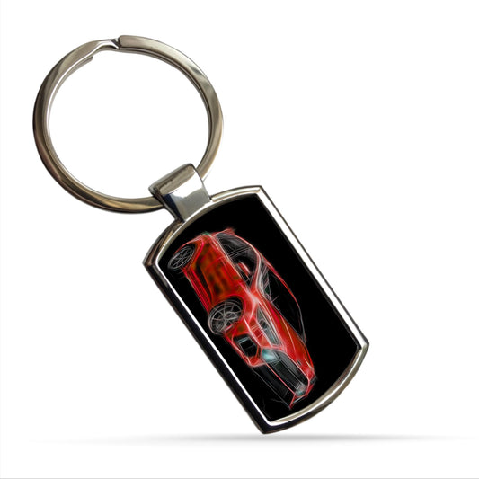 Ford Focus RS Car Metal Metal Rectangle Keyring .