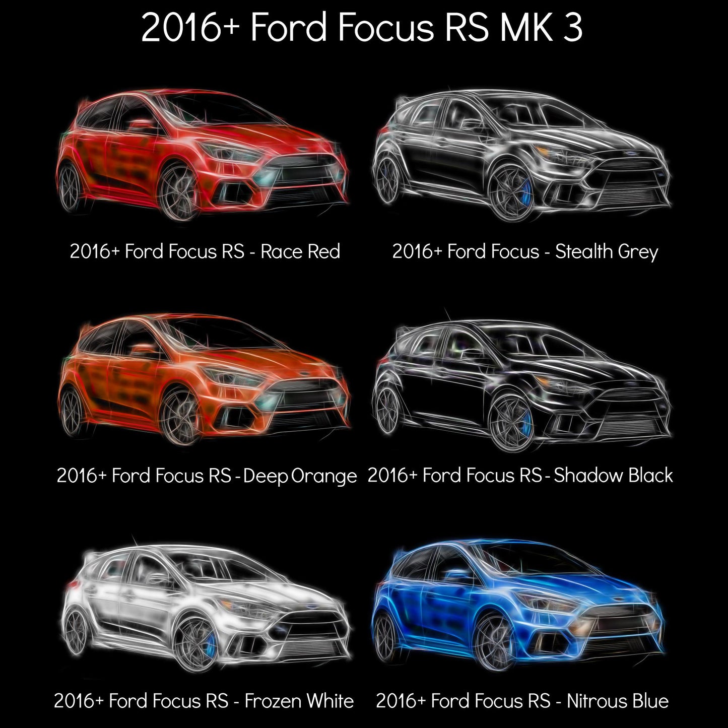 Ford Focus RS Car Metal Metal Rectangle Keyring .