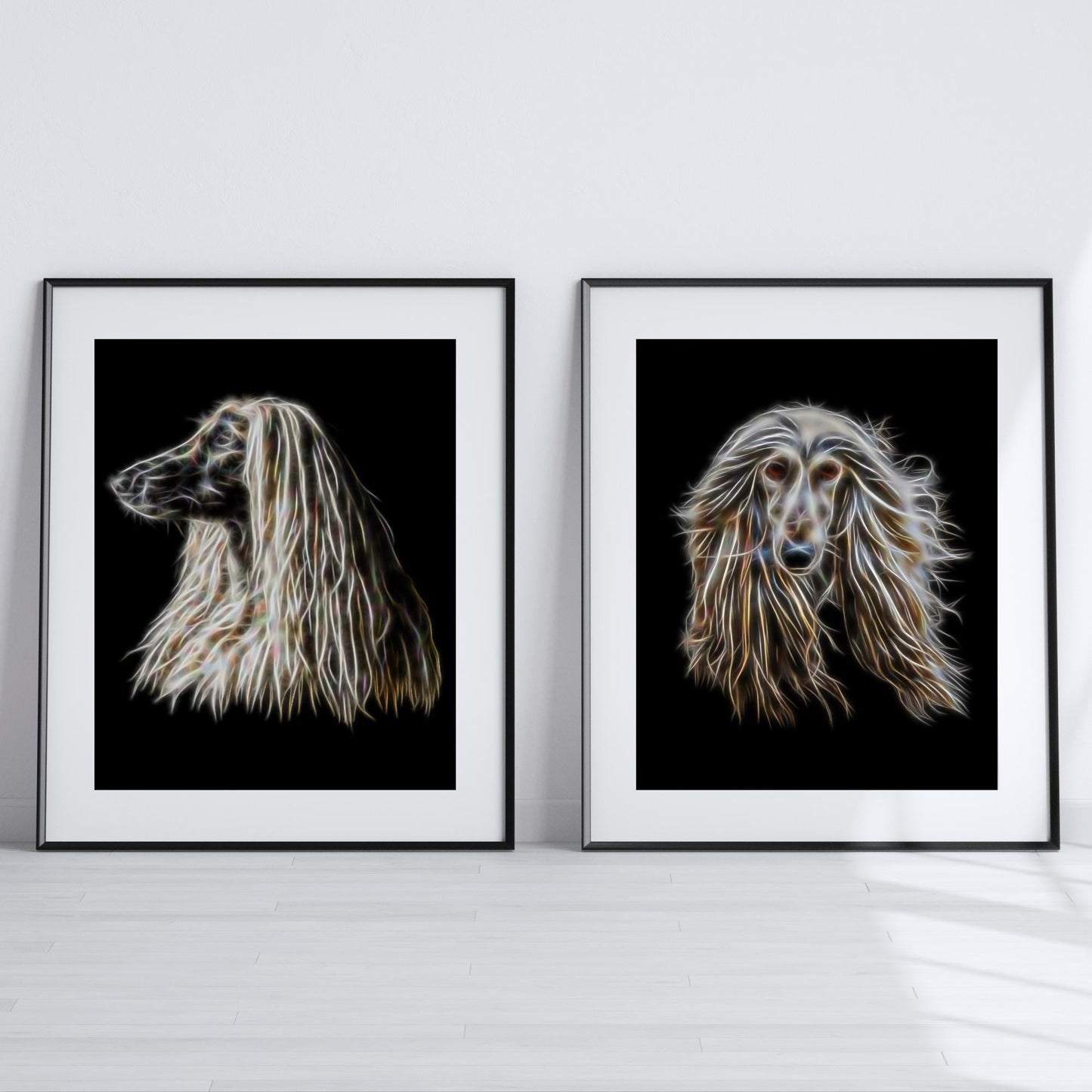 Afghan Hound Print with Stunning Fractal Art Design. Various Sizes Available