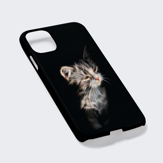 Cat Phone Case with Stunning Fractal Art Design. For Samsung or iPhone, including iPhone 17 and Galaxy S24