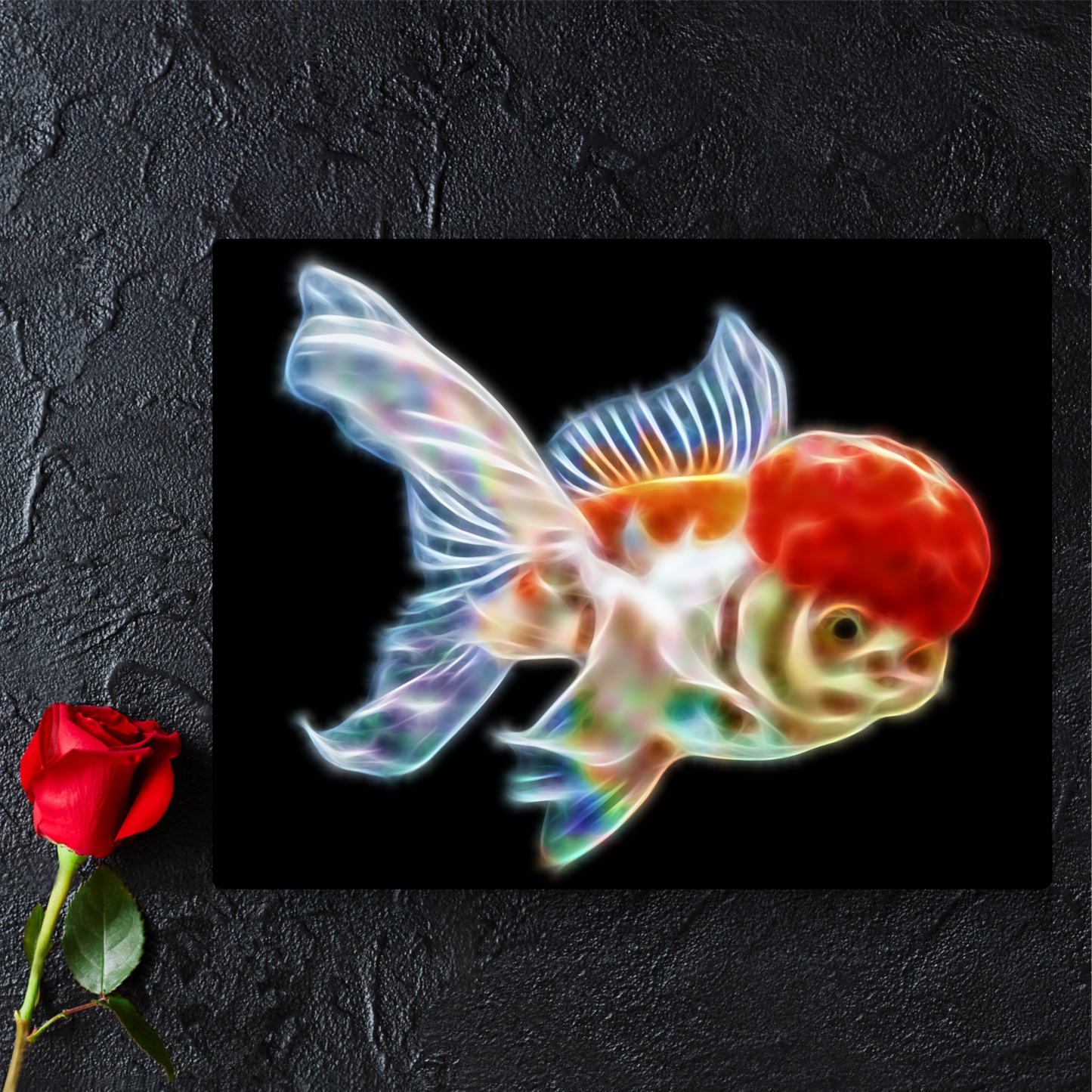 Oranda Goldfish Metal Wall Plaque