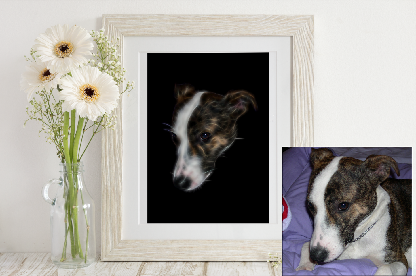 Custom Metal Wall Plaque of your Pet in Fractal Art Style.