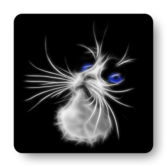Cat Coaster with Fractal Art Design