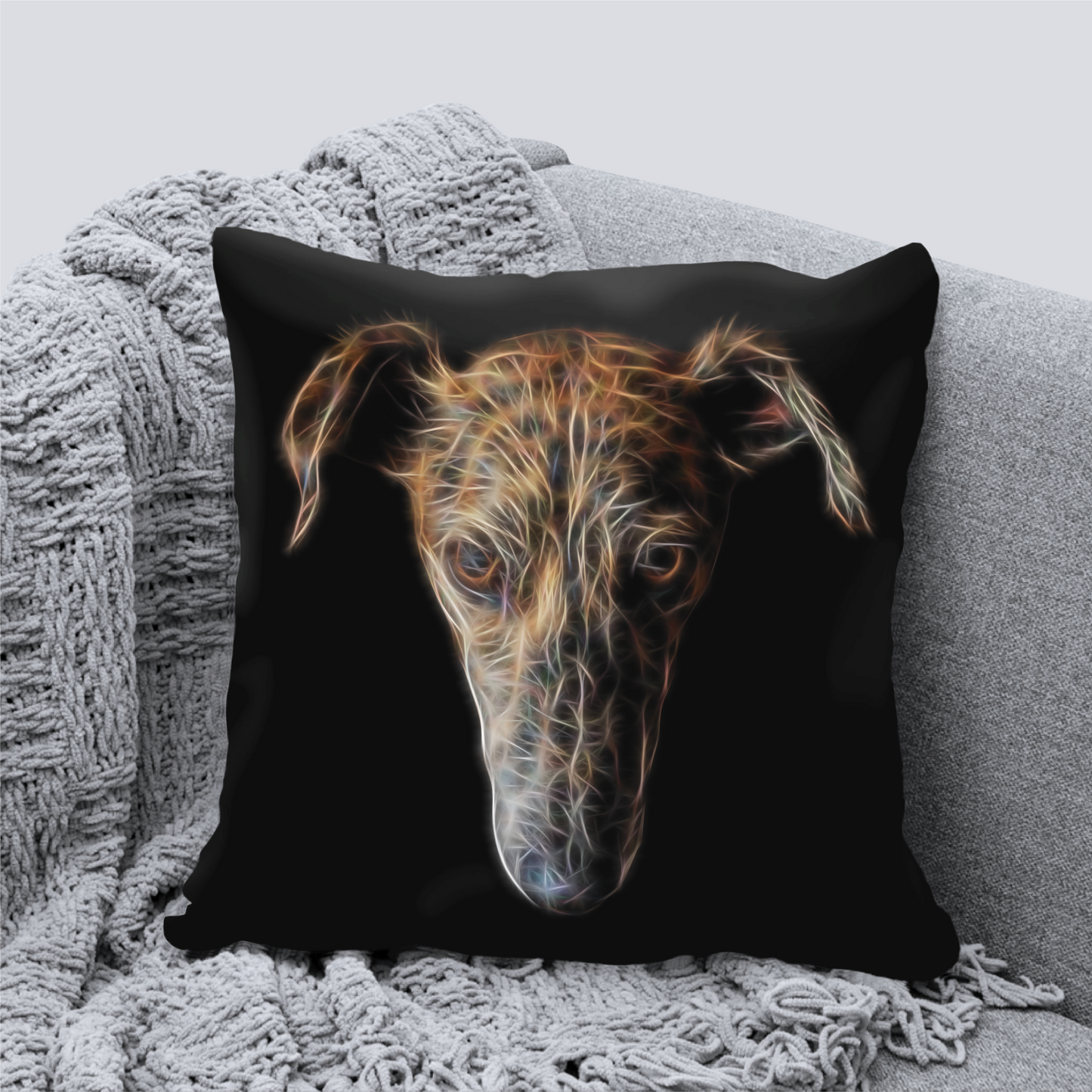 Brindle Lurcher Cushion