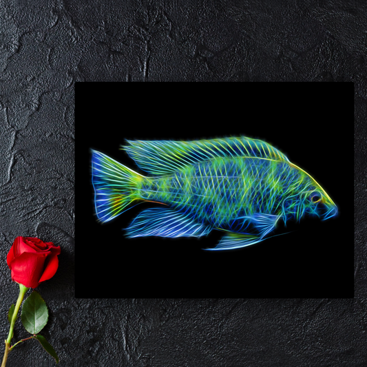 Giraffe Cichlid Print Nimbochromis venustus