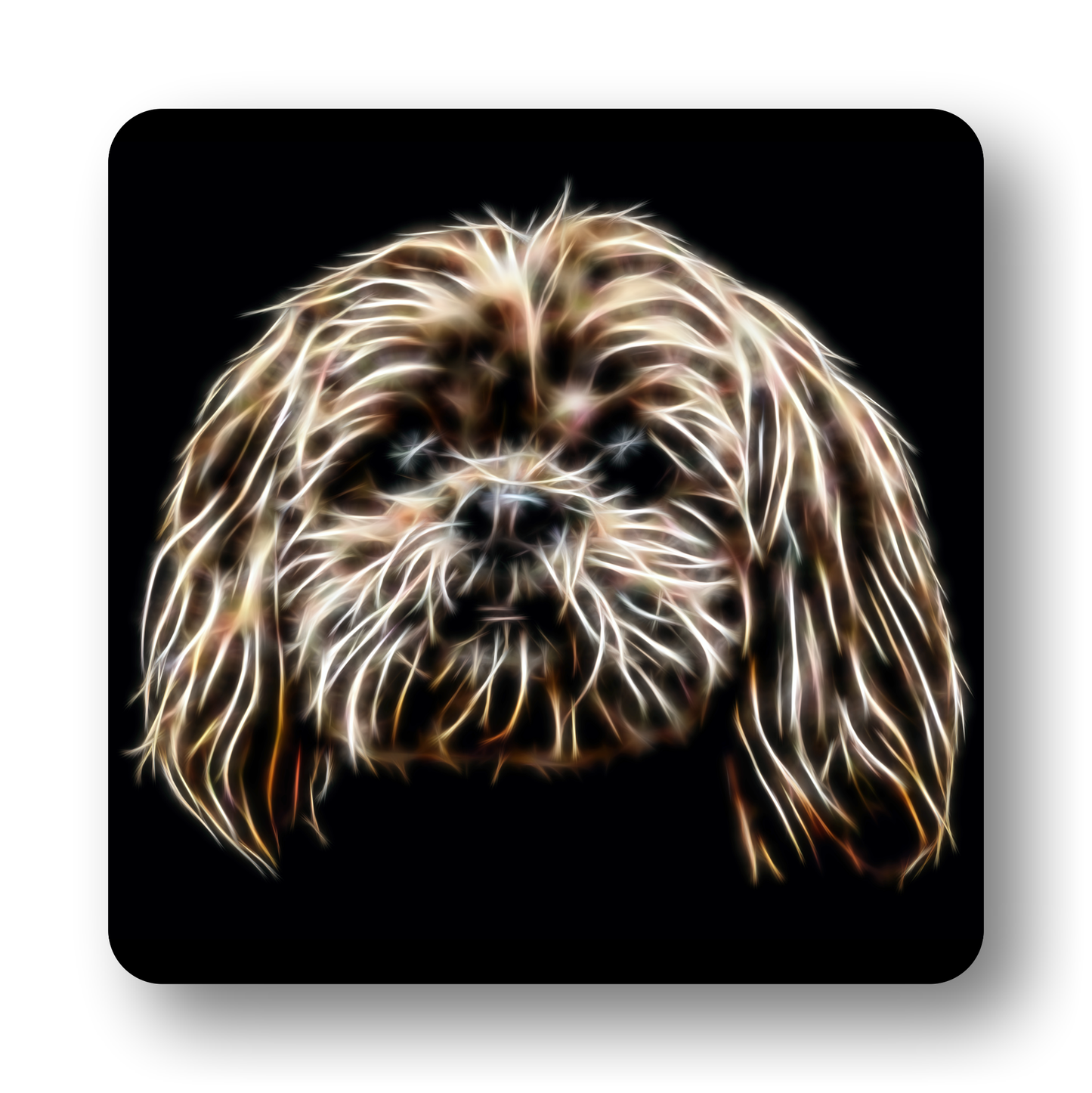 Lhasa Apso #1 Coaster Fractal Art Design