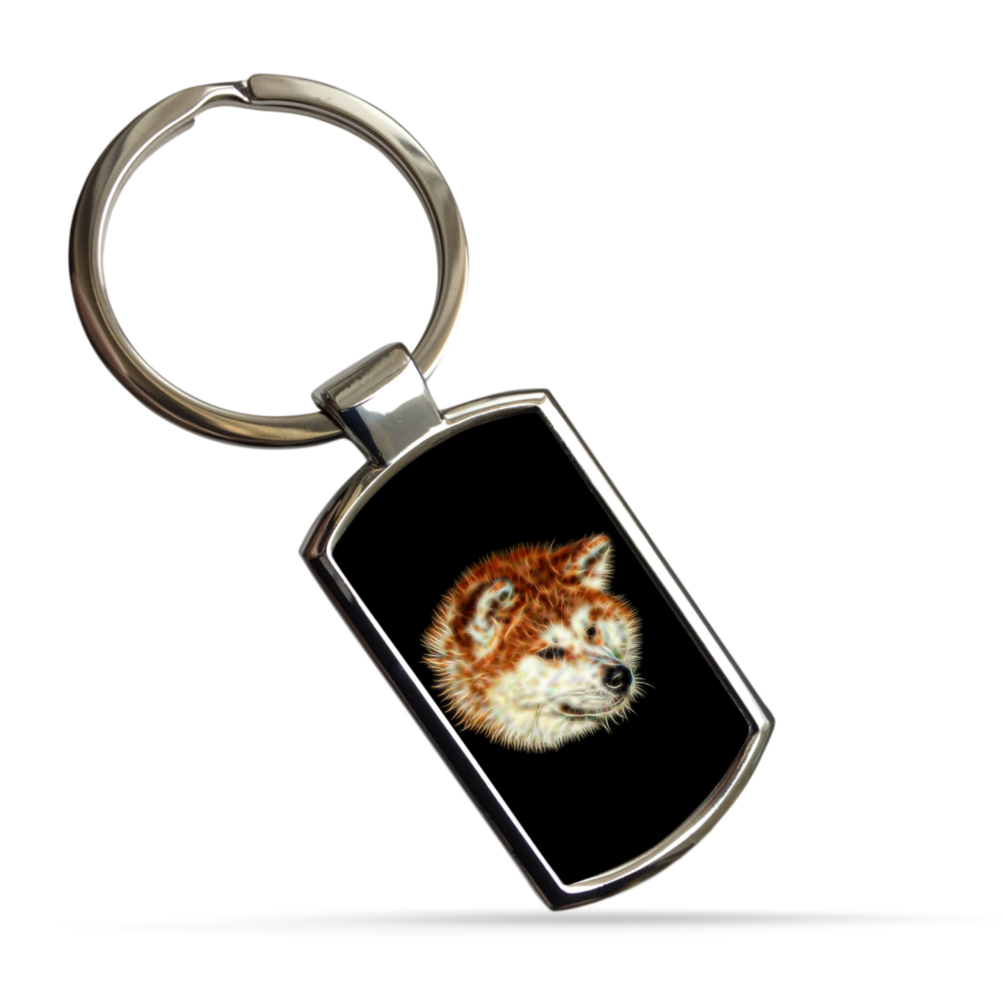 Akita Inu Metal Rectangle Keyring