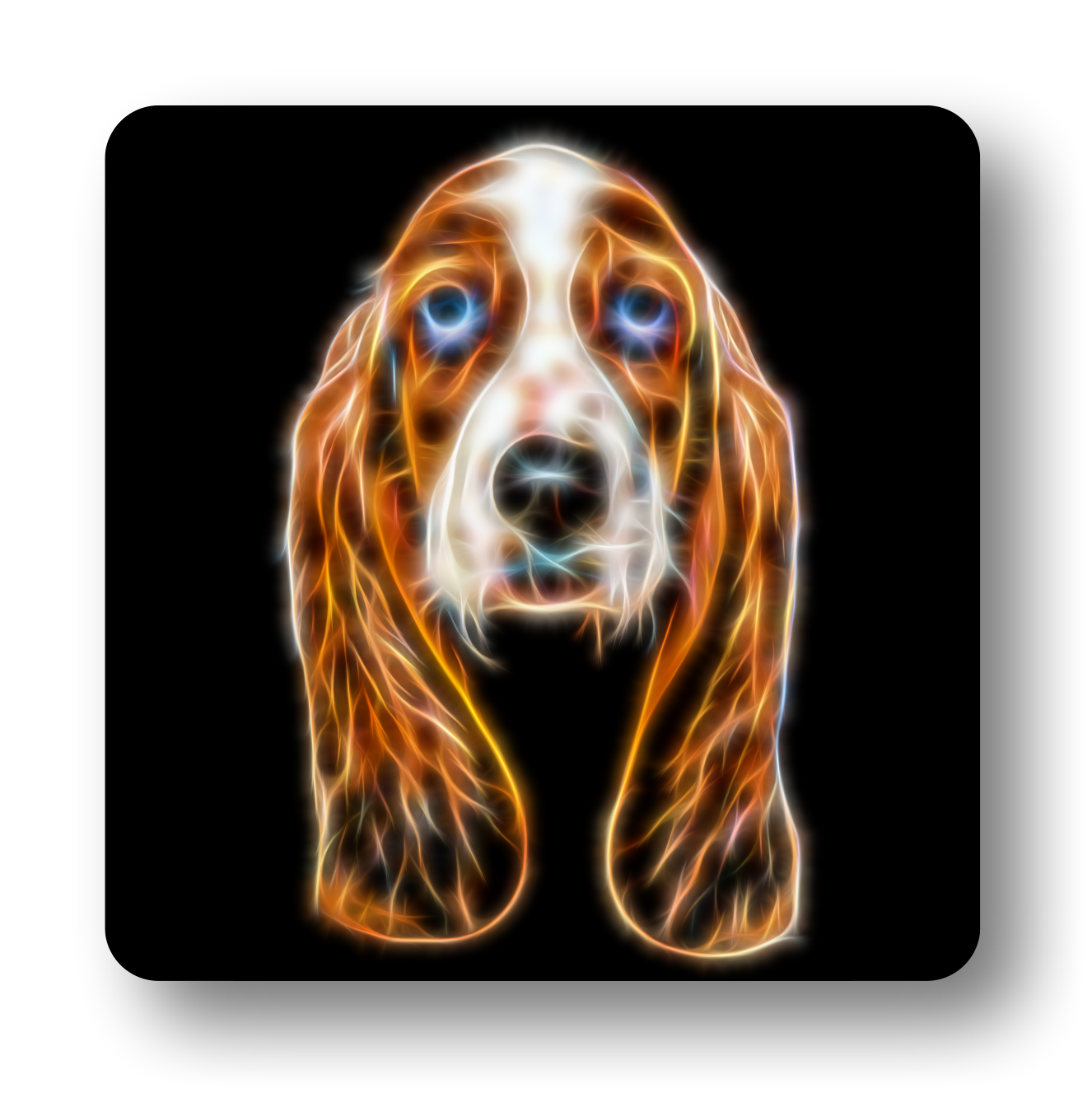 Basset Hound Coaster Fractal Art Design