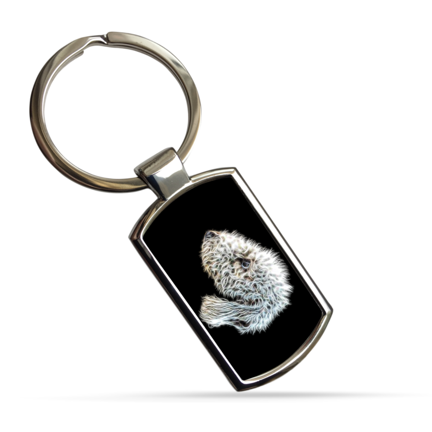 Bedlington Terrier Metal Rectangle Keyring