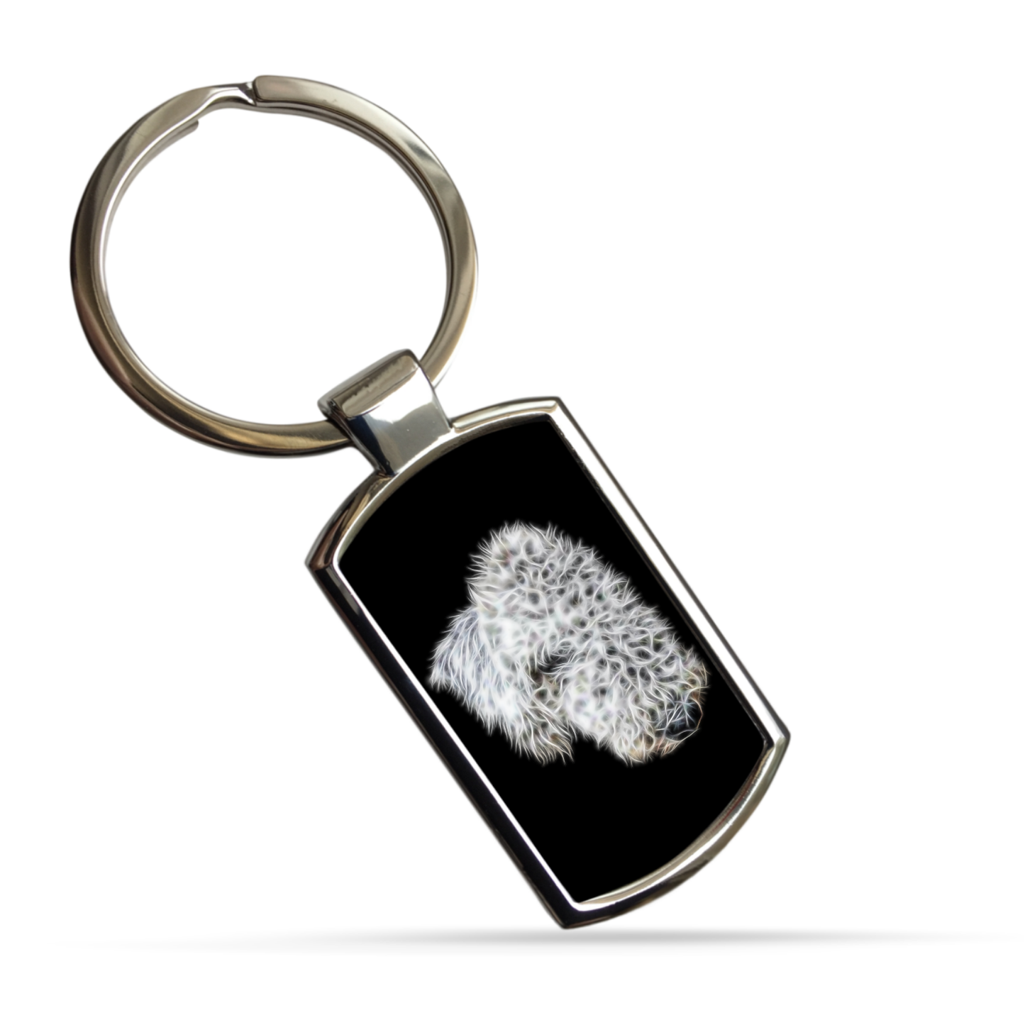 Bedlington Terrier Metal Rectangle Keyring