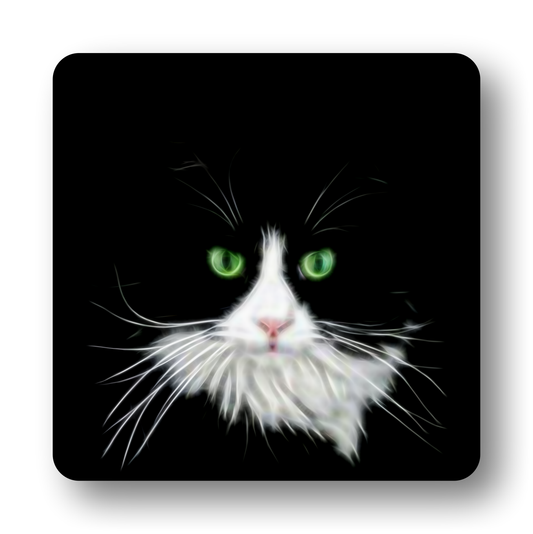 Cat Coaster with Fractal Art Design