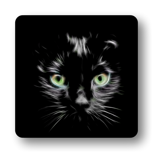 Cat Coaster with Fractal Art Design