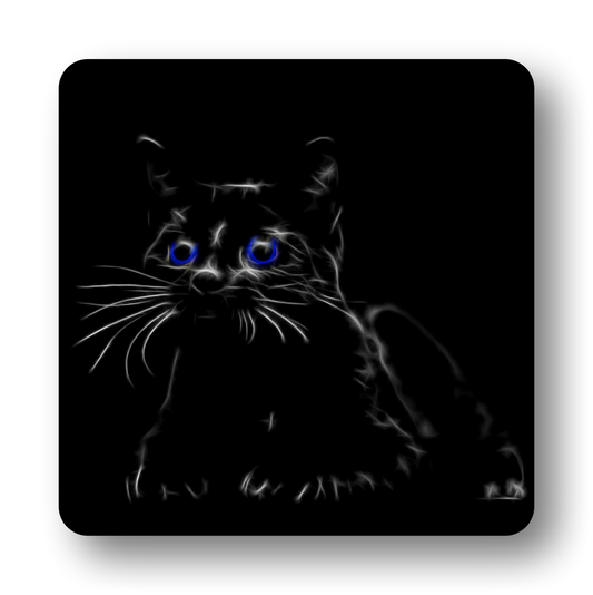 Cat Coaster with Fractal Art Design