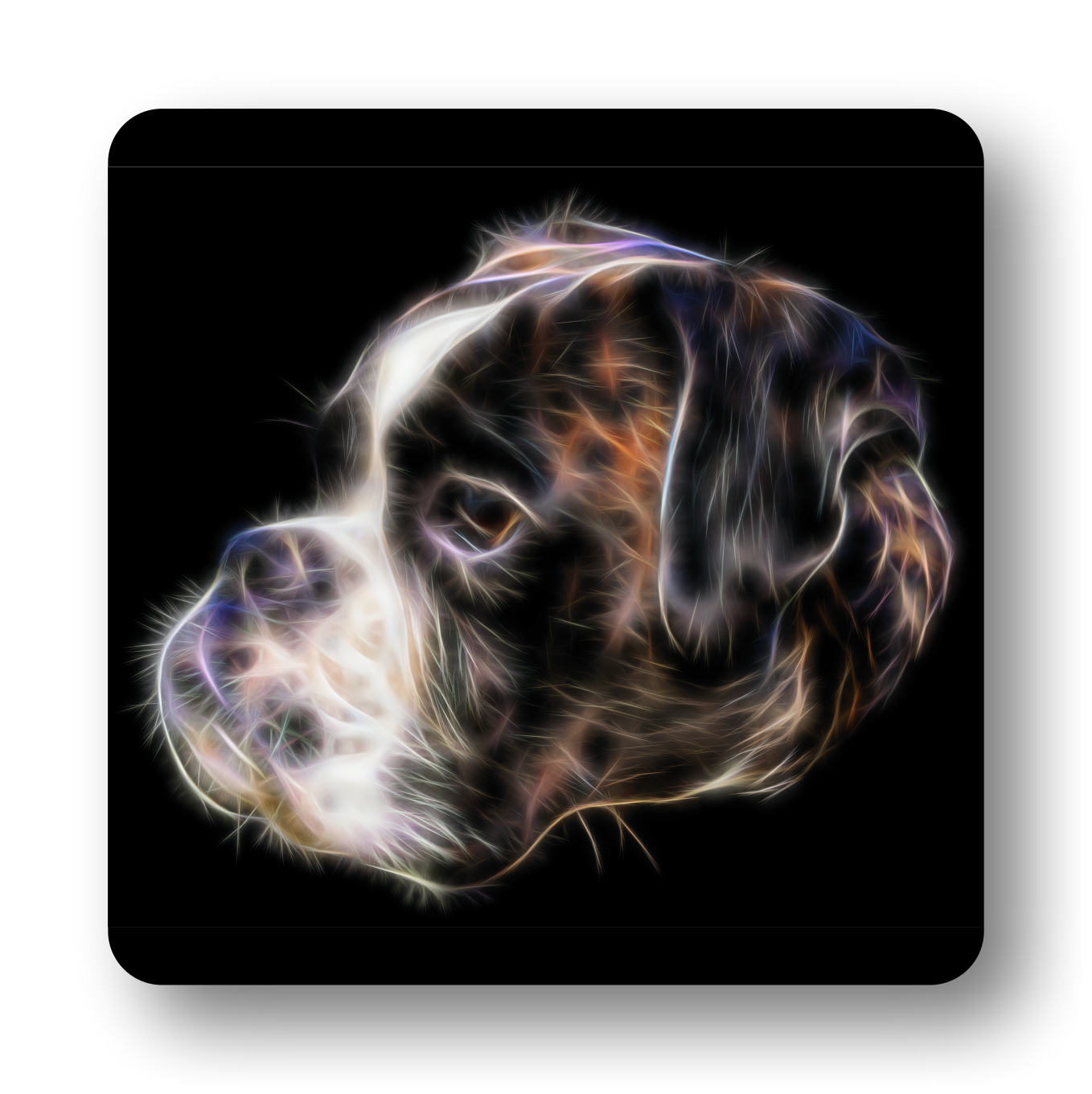 Boxer #1 Coaster Fractal Art Design