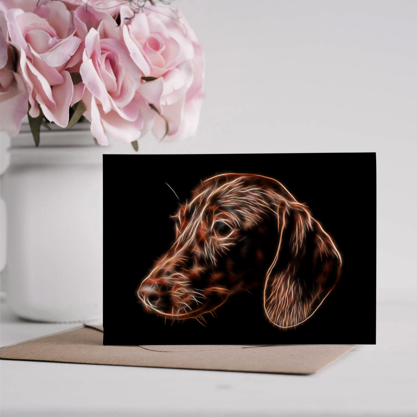 Chocolate Dachshund Greeting Card Blank Inside