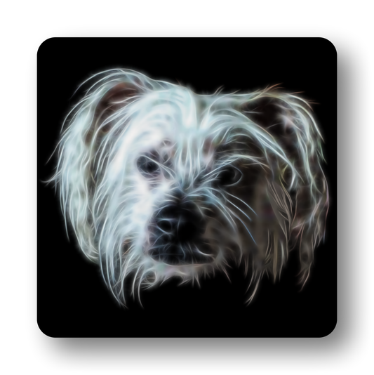 Chinese Crested #1 Coaster Fractal Art Design