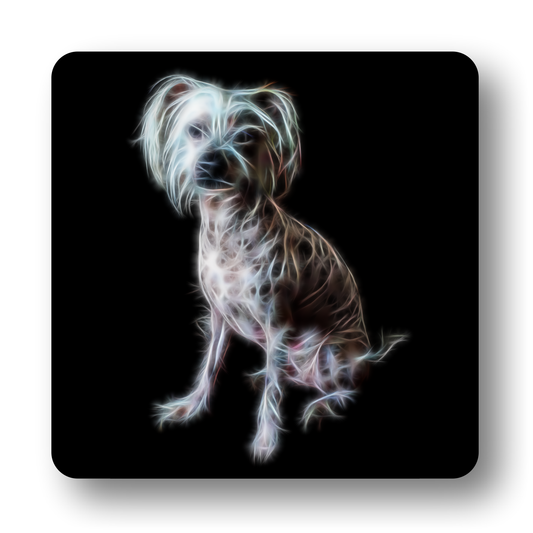 Chinese Crested #2 Coaster Fractal Art Design