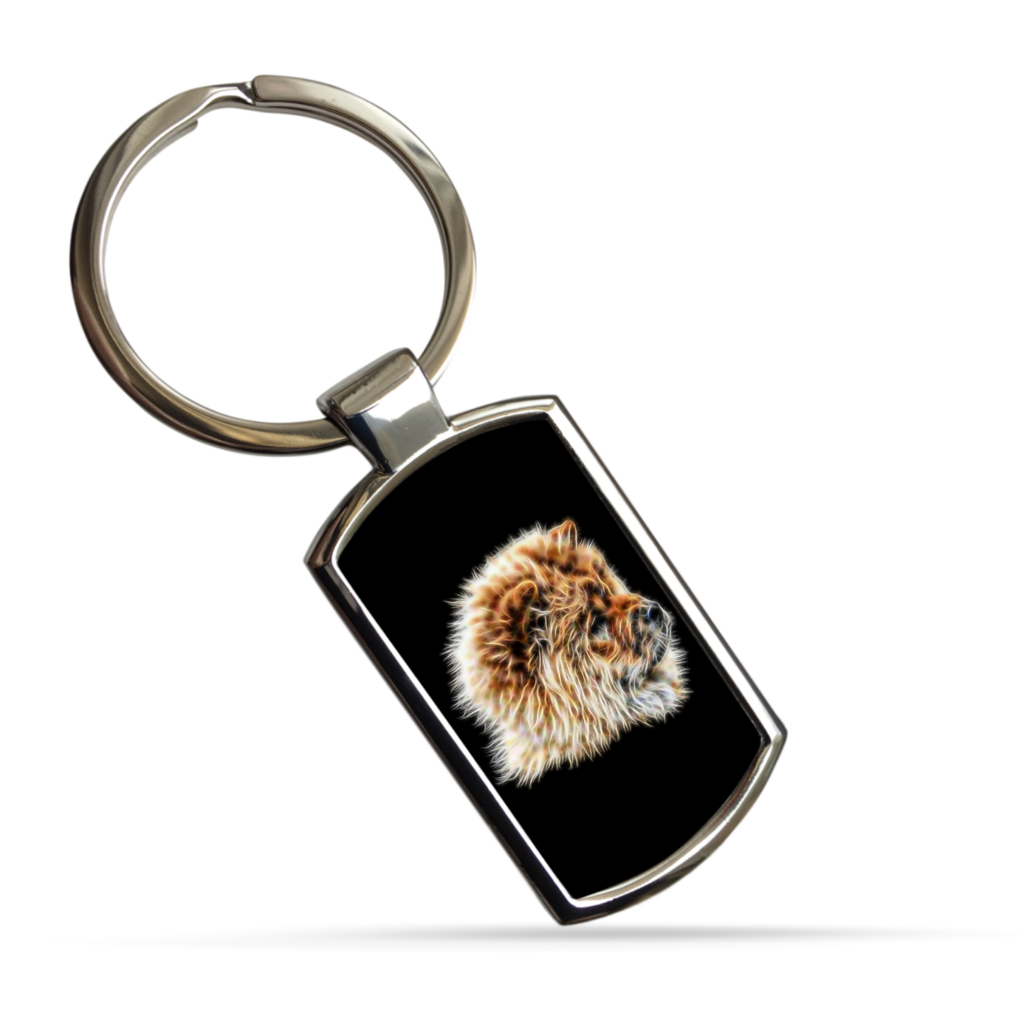 Chow Chow Metal Rectangle Keyring