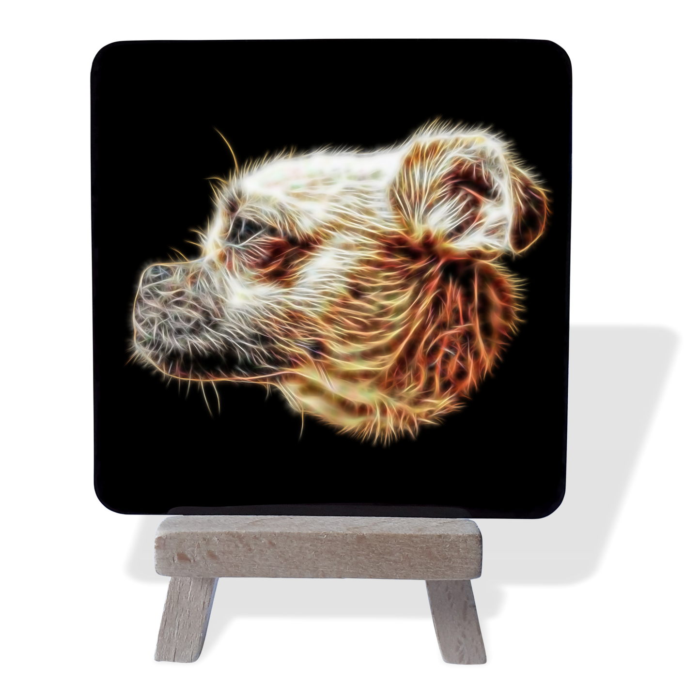 Chug #1 Metal Plaque and Mini Easel with Fractal Art Design