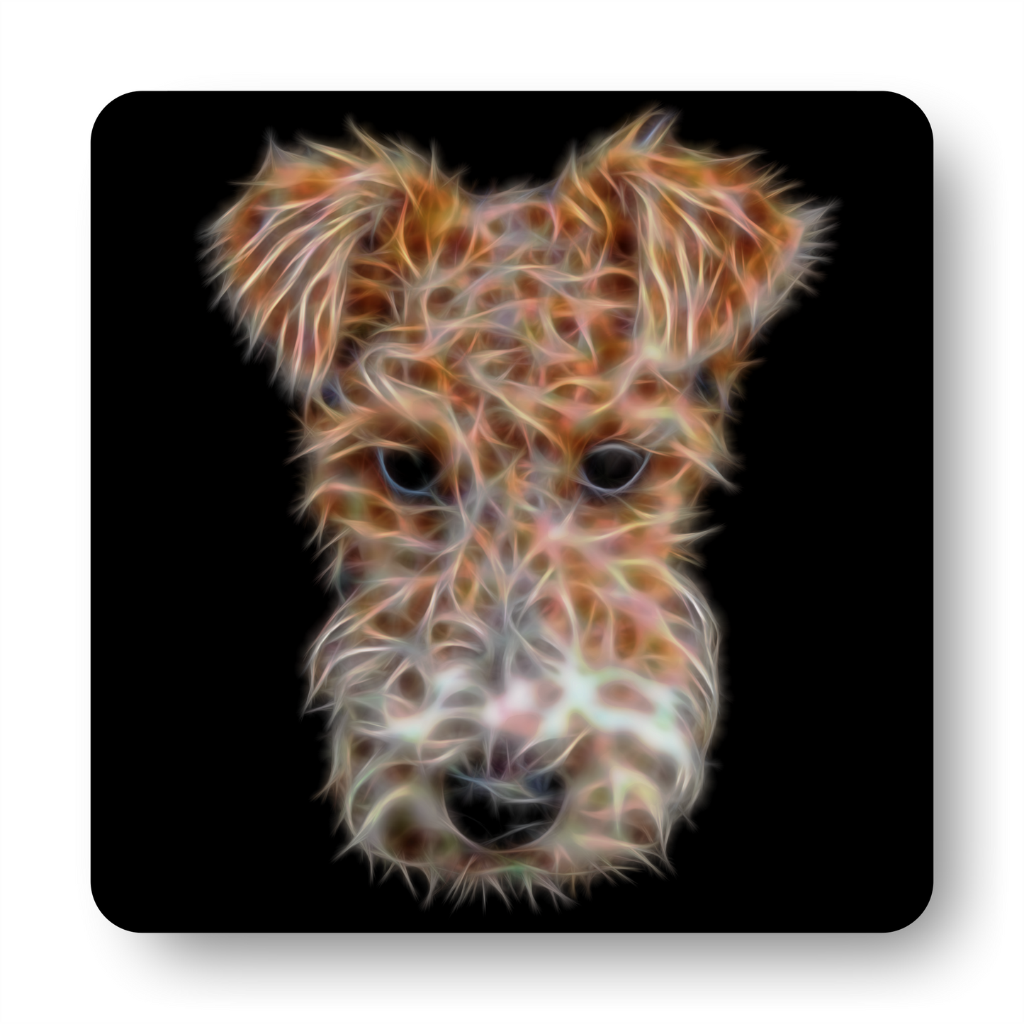 Fox Terrier #1 Coaster Fractal Art Design