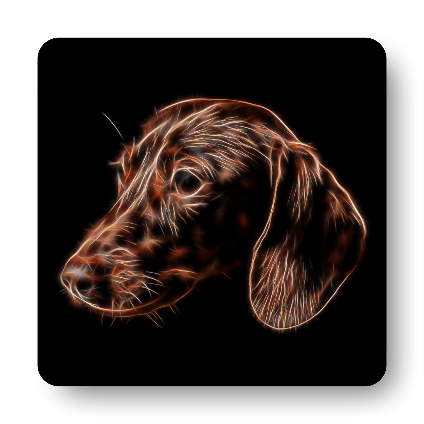Chocolate Dachshund #1 Coaster Fractal Art Design