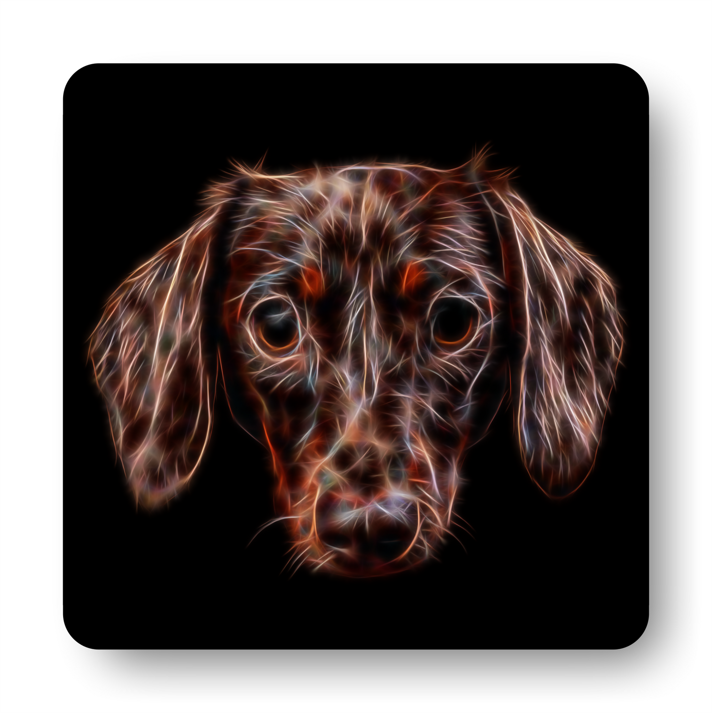Chocolate Dachshund #2 Coaster Fractal Art Design