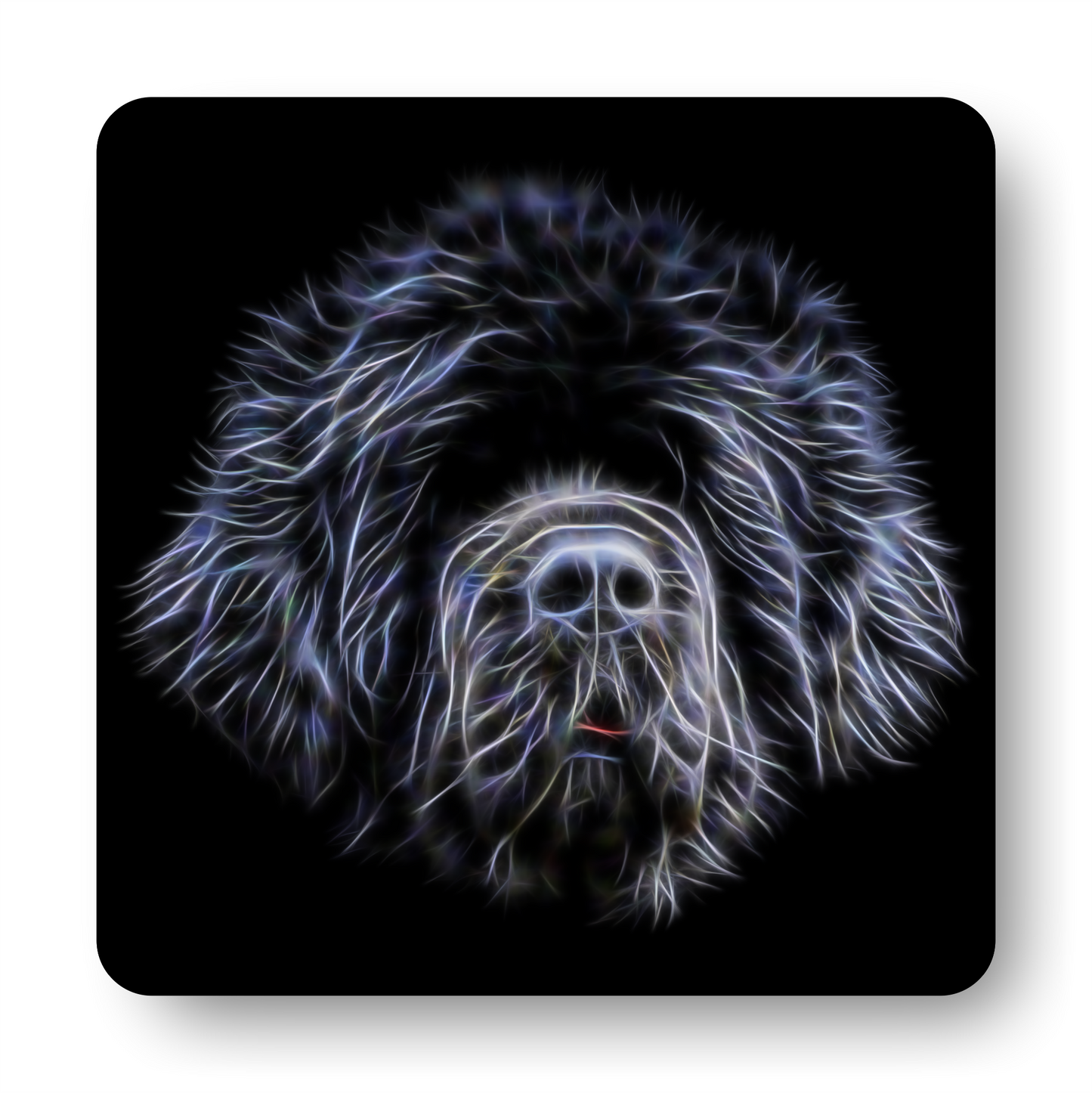 Newfoundland black #1 Coaster Fractal Art Design