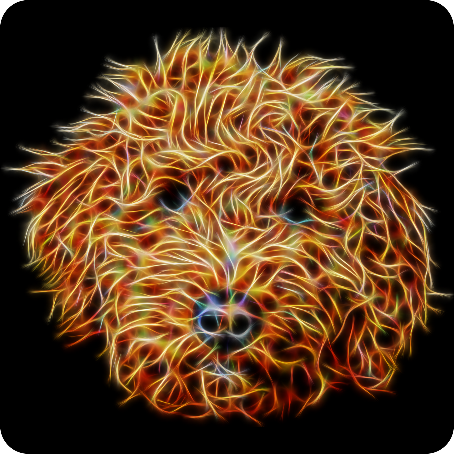 Goldendoodle #2 Coaster Fractal Art Design