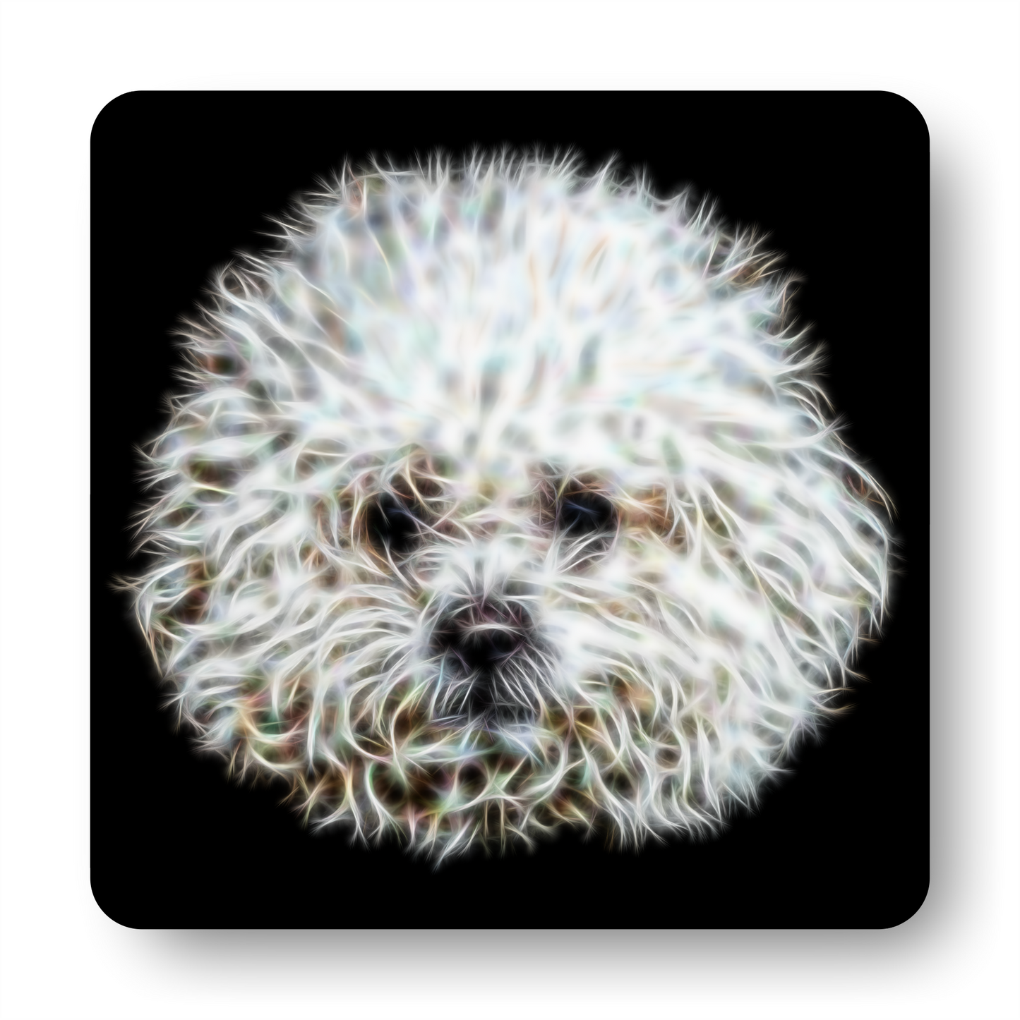 Bichon Frise Coaster Fractal Art Design