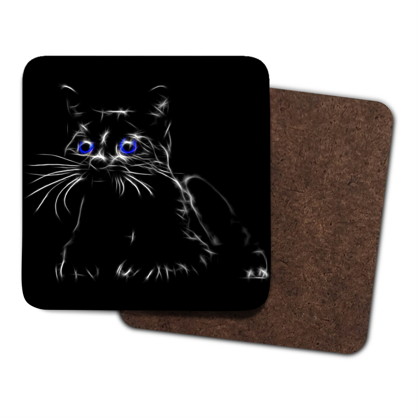 Cat Coaster with Fractal Art Design