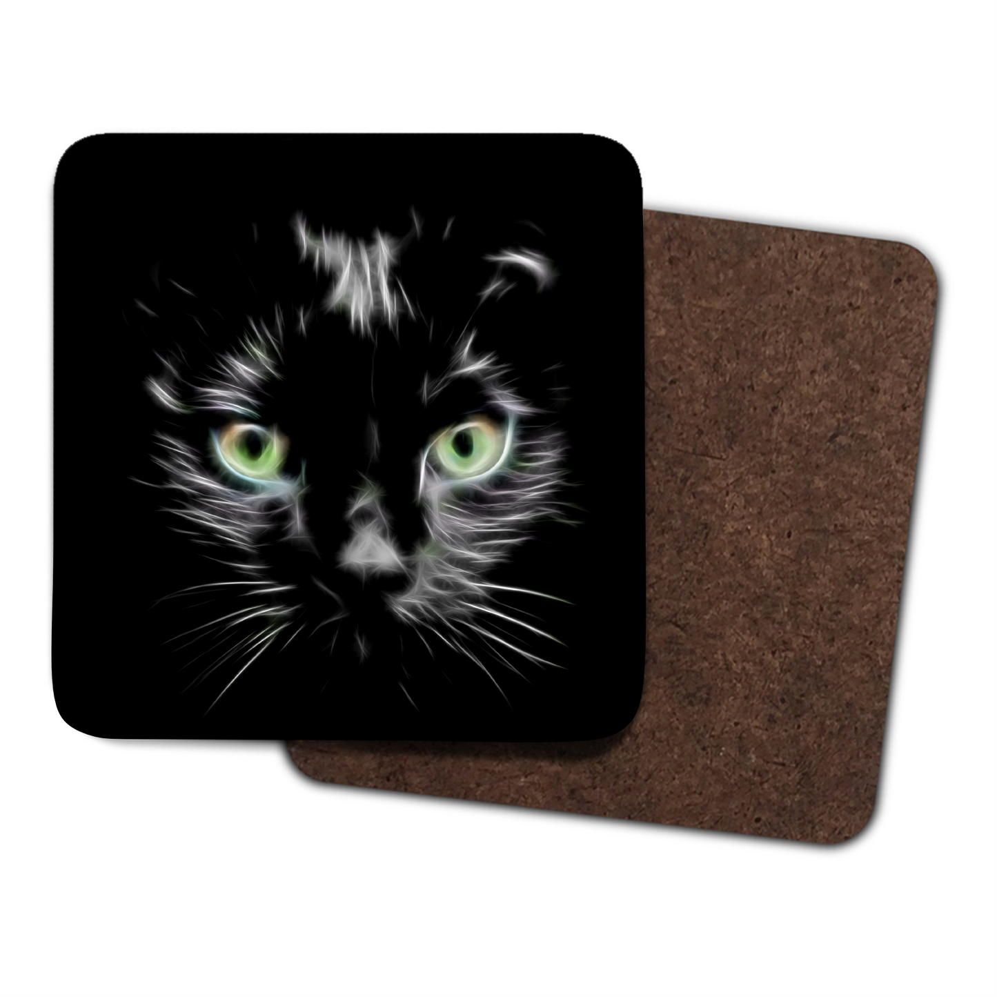 Cat Coaster with Fractal Art Design