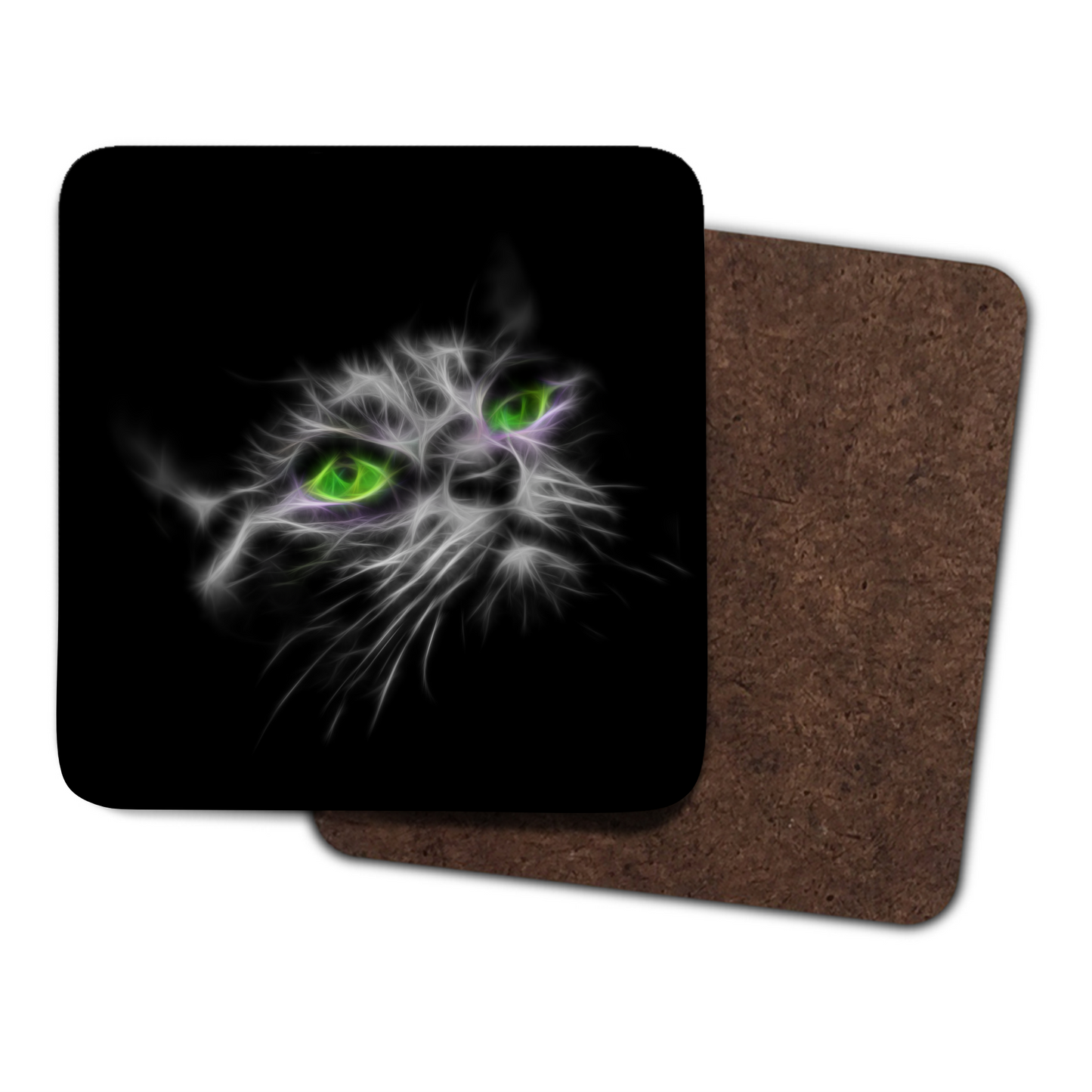 Cat Coaster with Fractal Art Design