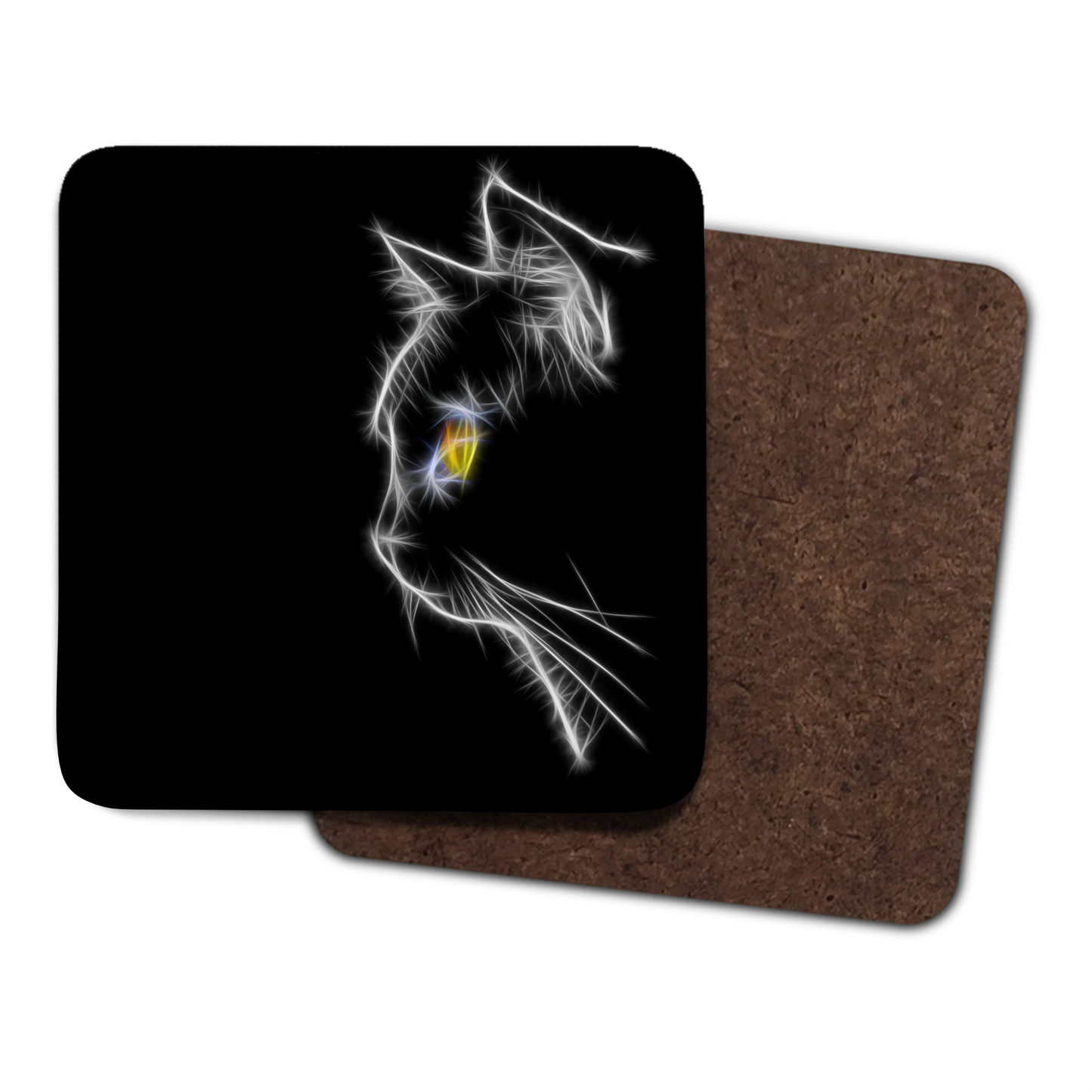 Cat Coaster with Fractal Art Design
